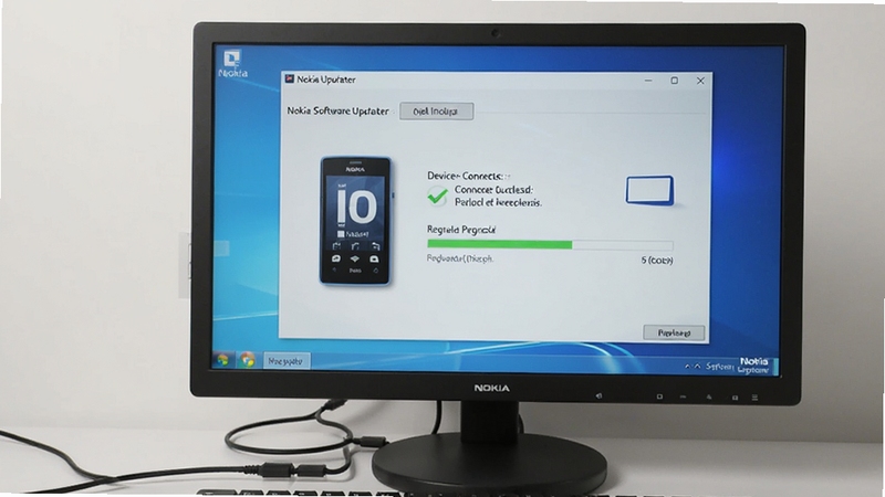 һ��ŵ���������ֻ����ӵ��Խ��й̼������ĳ�������������������Nokia Software Updater�����ĵ�����Ļ����Ļ����ʾ�豸���ӳɹ���̼����½�����������Ϊ�������滷�����������������дʵ����