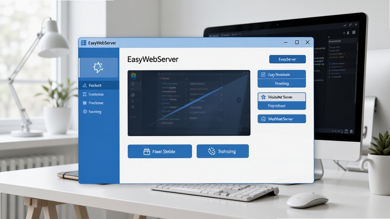 EasyWebServer��վ�������������Ԥ��ͼ��չʾ���������ں͹��ܰ�ť���֣�����Ϊ�ִ��칫���棬����������У�ɫ��������Ϊ������������������ͻ�������������Ժ�רҵ��