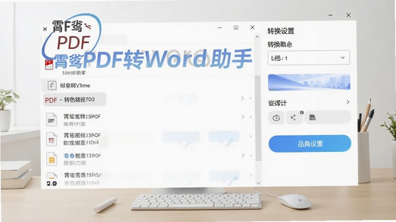 ����������չʾ�����ΪPDF�ļ��б����Ҳ�Ϊת��������壬����Ϊǳɫ�칫���棬ͻ������PDFתWord���ֵ�logo�빦�ܰ�ť��������������
