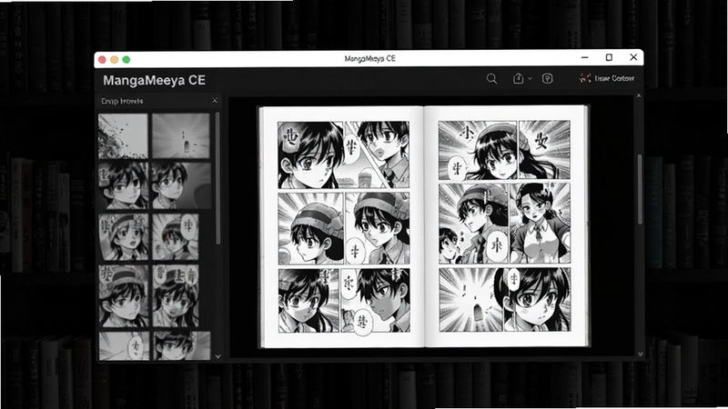MangaMeeya CE ����������Ԥ��ͼ��չʾ�����������ںʹ򿪵�����˫ҳ��ʾЧ��������Ϊ��ɫ��ܣ������������������棬���дʵ������ͻ�������Ķ���Χ