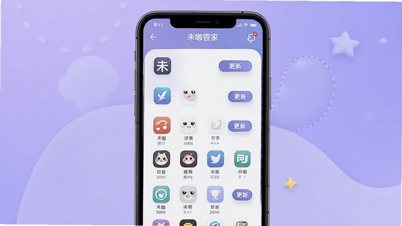 δ���ܼ�Ӧ�ù������棬�ֻ���ĻչʾӦ���б�����°�ť������Ϊ��ɫ��ͷ�񣬻���������У�Ӧ��ͼ���������У�����Booguģ������