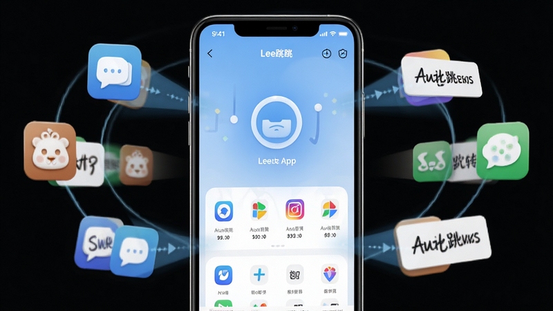 Lee�������Ĺ���չʾ����������Ϊ�ֻ���Ļ��д����Ļ����ʾLee����App�����棬������󷽣�����Ϊ����ɫ���䣬��Χ�����Ÿ���Ӧ��ͼ�걻�Զ��������Ķ�ЧԪ�أ�����������������ͻ���Զ�����ת�ı�ݸ�