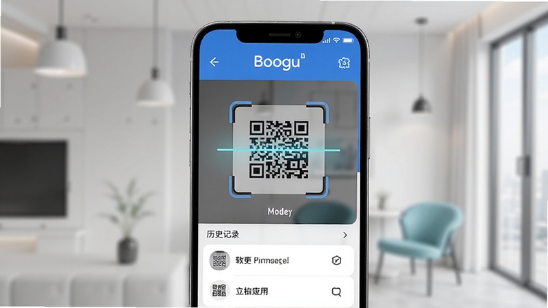 微二维码查扫扫应用主界面预览图,手机屏幕显示扫描框与历史记录列表,背景为现代简约风格,色彩明亮清晰,突出软件名称与核心功能,Boogu模型生成
