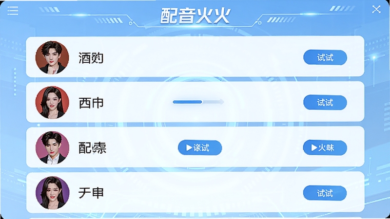 ���������ɫѡ����棬��Ļ���б�չʾ��������ͷ������ƣ�ÿ��ͷ������������ť������Ϊǳ��ɫ�Ƽ�����ƣ�ͻ���������ơ�������𡱣�����������ϸ�ڷḻ���ʺϹ���չʾ��ͼ