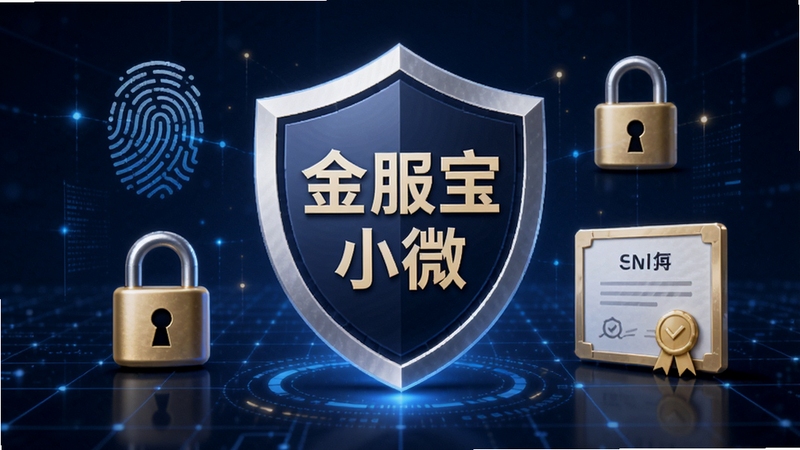 �����С΢��ȫ���Ϲ���չʾͼ����������Ϊ������״�Ľ����С΢ͼ�꣬��Χ����ָ�ơ��������밲ȫ֤��Ԫ�أ�����Ϊ����ɫ�Ƽ����񣬴��ݳ���̡��ɿ��İ�ȫ�У�����ɫ������
