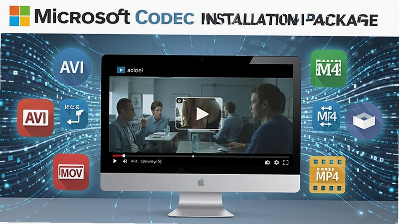 Microsoft Codec Installation Package���������Ƶ��ʽ��ʾ��ͼ����������Ϊ������ʾ���ϲ����Ÿ�����Ƶ����Χ�����Ŵ���AVI��MOV��MP4�Ȳ�ͬ��ʽ�Ĳ�ɫͼ�꣬��������Ϊ�����������������ǿ�����빦�ܵ�ȫ���ԣ�ͼƬ��Ӧ����Microsoft Codec Installation Package����