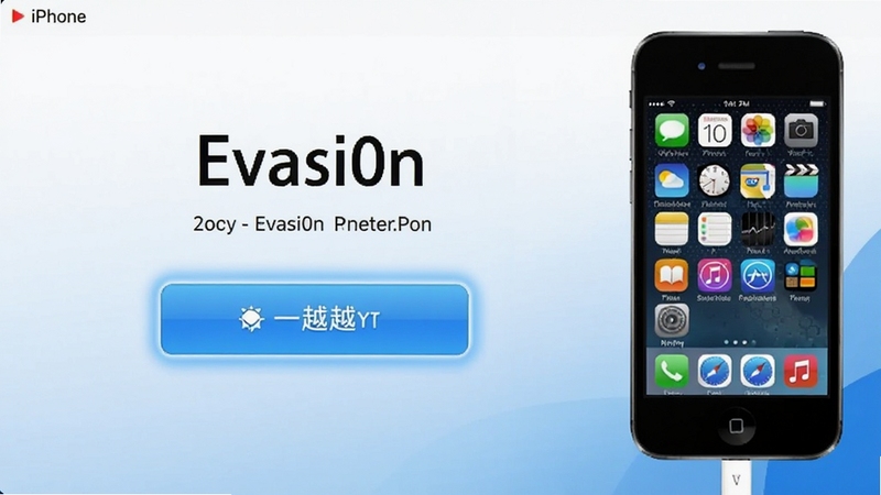 Evasi0n�������н�ͼ����ʾһ��Խ����ť���Ա�������һ̨iPhone����������������ť������ʾ������Ϊ��ɫ����ɫ����ɫ��ͻ�������򵥱��