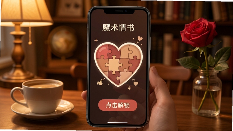 ħ�����黥��ģ����棬�ֻ���Ļ����ʾһ������ƴͼ��Ϸ����Χ�С������������ʾ������Ϊ��ܰ��ůɫ���鷿���������һ�����Ⱥ�һ֧õ�壬ͻ����������Ȥζ��