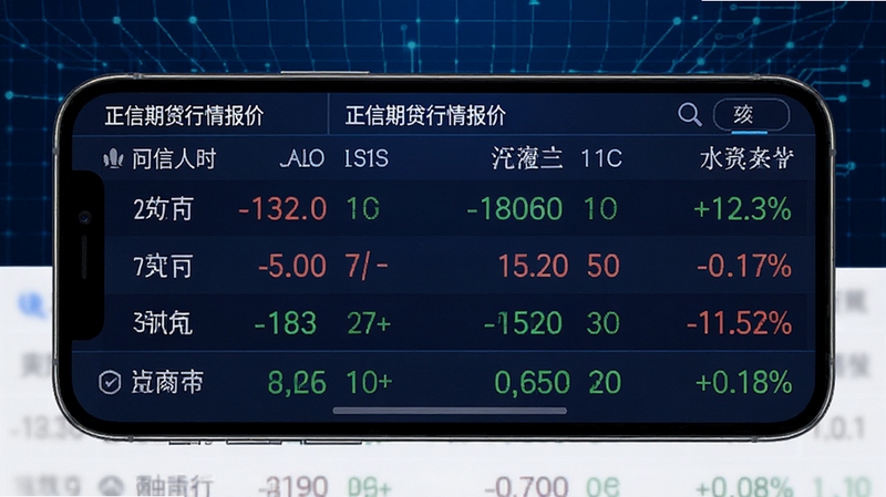 �����ڻ����鱨�۽��棬��Ļ����ʾ�����ڻ�Ʒ�ֵ�ʵʱ�۸���ǵ�������ɫ��������������Ϊ����ɫ�Ƽ��������ֻ�����չʾ��������������