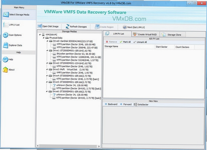 Best Recovery For Esx VMFS 扫描界面 截图