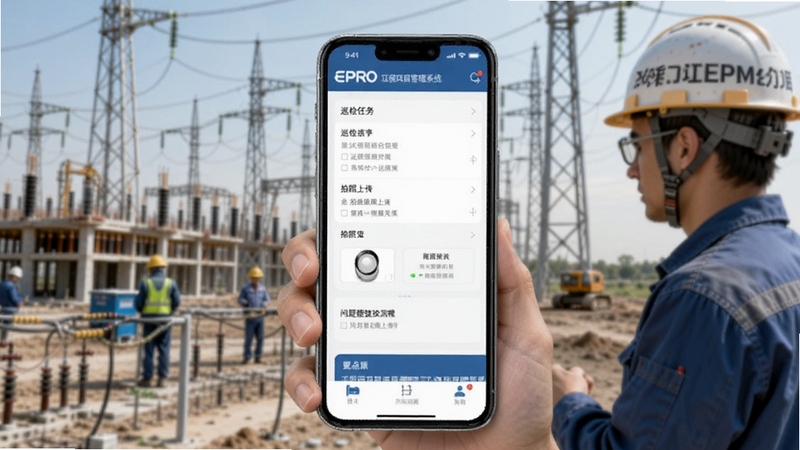 EPRO������Ŀ����ϵͳPM�������ƶ���APP���棬չʾѲ�������б��������ϴ��������������̣����������ã�����Ϊ����ʩ���ֳ�
