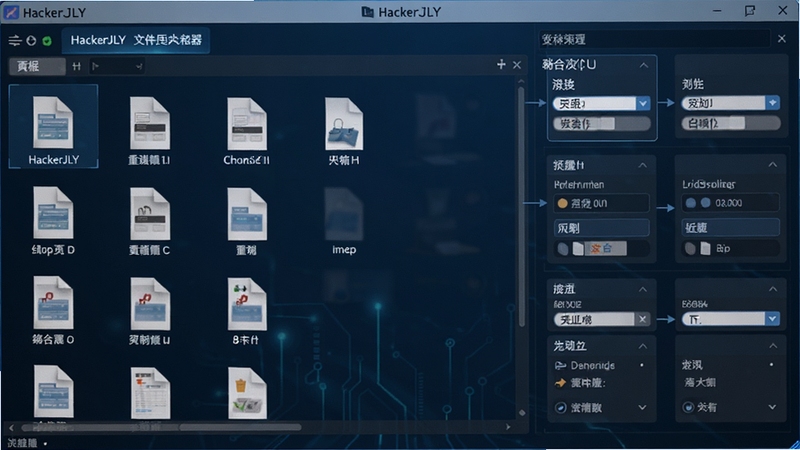 һ��HackerJLY �ļ��������Ĳ���������д����������ʾ�ļ��б�������������壬���Ϊ�����������ļ�����ͼ���Ҳ�Ϊ����ק��ϵĹ���ģ�飬������������ɫ�Ƽ��н��䣬����Ԫ������������ͻ��������רҵ����������