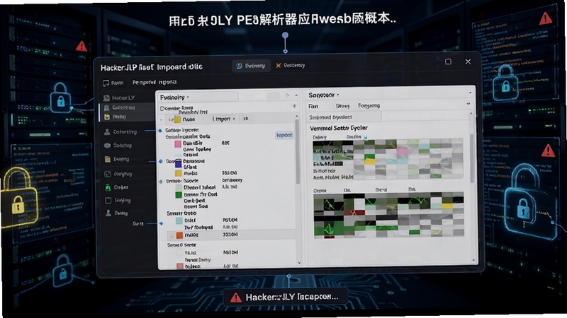 HackerJLY PE������Ӧ�ó�������ͼ��չʾ�û�������������������������ʾ���ɵ��뺯�����쳣����������Ϊ���簲ȫ���⣬ɫ��ƫ����ͻ��רҵ�뾯���Χ��ϸ�ڷḻ