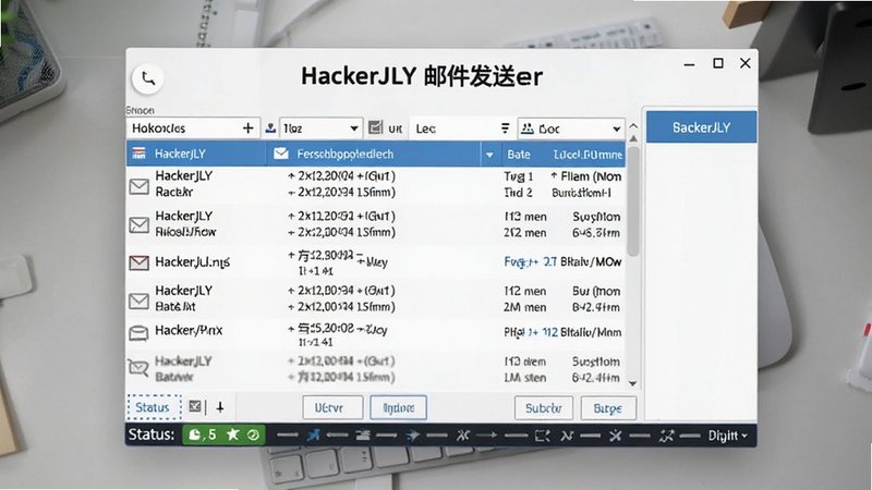 һ��չʾHackerJLY �ʼ�������������ĸ����ͼ����������ʼ��б������Ͱ�ť��״̬��������Ϊǳ��ɫ����̨����������������ͻ����������HackerJLY �ʼ�������