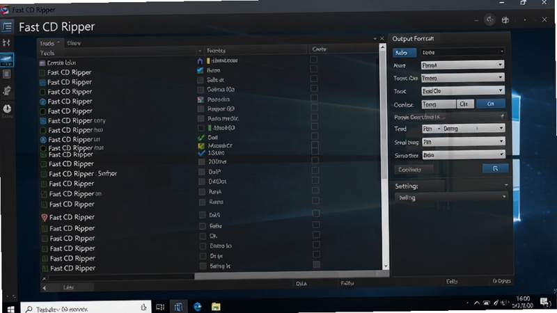 Fast CD Ripper ������Ԥ��ͼ��չʾ������Windows���������е��������棬���Ϊ�����б����Ҳ�Ϊ�����ʽ������壬����Ϊ��ɫ���䣬ͻ��������רҵ�к��ִ��У���������ϸ�壬������ͣ�������������