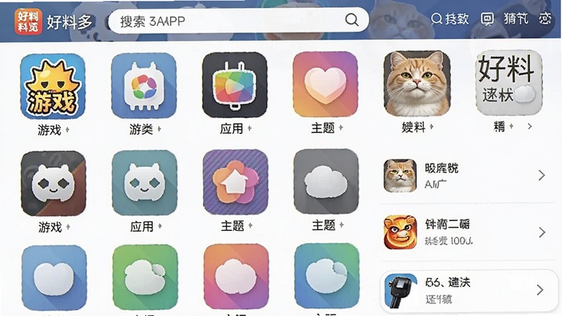 ���϶�APP����������棬չʾ����ͼ������Ϸ��Ӧ�á�����ȣ���������б���ʽ���֣��������������������ơ����϶ࡱ��ʶ