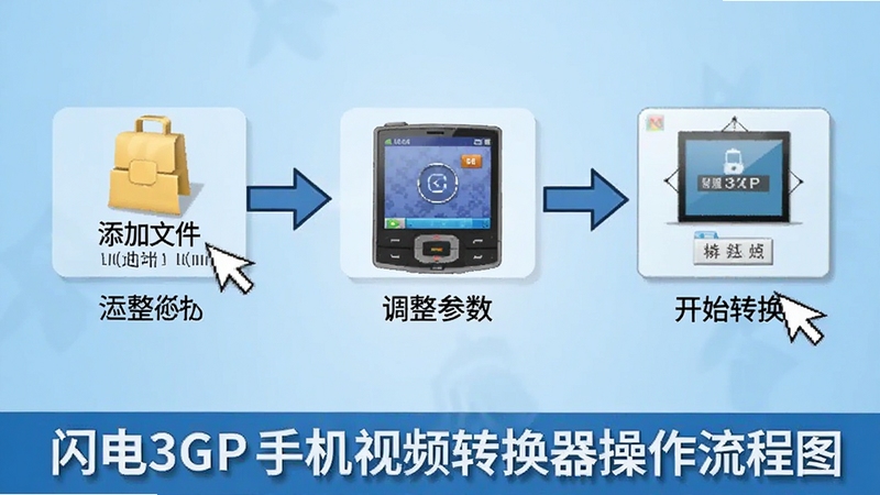 ����3GP�ֻ���Ƶת������������ͼ��չʾ�������ļ������������ٵ���ʼת���Ĳ��裬����Ϊǳ��ɫ���䣬�����������ڵײ��������������ͷ�ͽ���Ԫ�أ�ͻ���̳�ָ�����