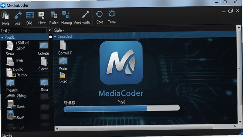 MediaCoder����������Ԥ��ͼ��չʾ�������˵Ĺ��������ļ��б�������Ϊ��ɫ�Ƽ��з��ͻ��������רҵ�ԣ���������ΪMediaCoderͼ���ת��������������ɫ��������Ϊ����������Ⱦ