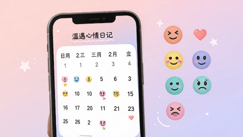 ���������ռǹ��ܽ��棬�ֻ���Ļչʾ�����ڵ�����������ͼ���Ա��в�ɫ����ͼ�������ͬ������������ǳ���뵭�Ͻ��䣬������ͣ�ͻ����¼��������������