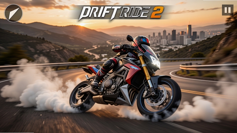 DRIFT RIDE 2��Ϸ������Ԥ��ͼ������������һ���ſ��Ħ�г�����ɽ��������и���Ư�ƣ���̥�����Ħ������������ɫ�����������ǻƻ�ʱ�ֵ�ɽ�������Զ������������ɫ��ƫů��ϸ�ڷḻ���ʸнӽ���ʵ��Ӱ��ͻ����Ϸ���ٶȸ���������