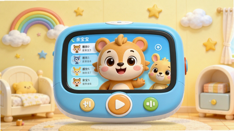 �ױ����貥�����������ͼ�����������ǿɰ��Ŀ�ͨС���ﲥ�������棬����Ϊ��ܰ�ĵ���ɫ��ͯ�����вʺ硢�ƶ������װ�Σ��������������ã�ͻ��������ͯȤ�밲ȫ��չʾ�����б��Ͳ��Ű�ť������3D��Ⱦ��񣬸߷ֱ��ʣ��ʺ���������ҳչʾ��
