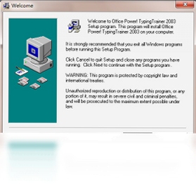 Office Power! TypingTrainer 2003 for Microsoft Word 安装界面