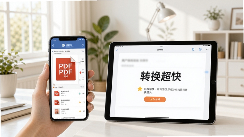 һ��չʾWordתPDF�������ֻ���ƽ����ʹ�õĳ���ͼ���������ֻ���Ļ��ʾת���ɹ���PDF�ļ��б���ƽ����һ��չʾ�û�������ת�����족������Ϊ�����ľӼҰ칫������ͻ���ƶ��˵ı����ԡ�