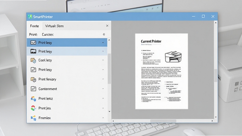 SmartPrinter�����ӡ��������Ԥ��ͼ����Ļ����ʾ���������ڣ����Ϊ��ӡ�����жӣ��Ҳ���ʾ��ǰ�ĵ�Ԥ��������Ϊ����ǳ��ɫ����̨��ͼ�������������ִ������ϰ칫�������