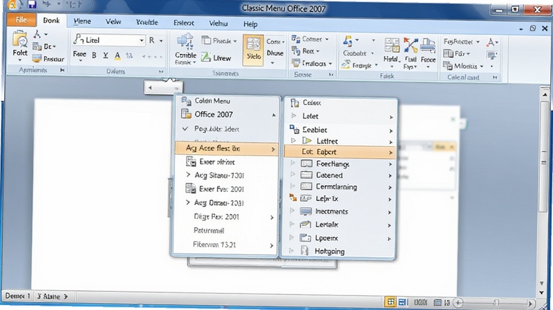 Classic Menu for Office 2007 �Զ���˵����ֽ��棬��ʾ�û�������ק�����˵������ΪOffice�������ڣ������࣬����������