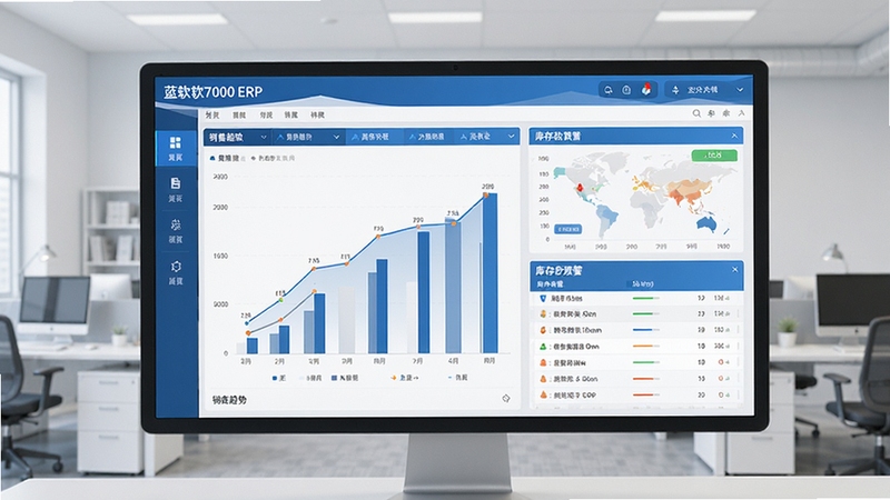 ����7000ERP�������Ǳ��̣�չʾ��������ͼ������Ԥ���б����������������ɫ���ִ���Լ��񣬱���Ϊǳ��ɫ����ҵ�칫�һ�����ǰ��ͻ��������ʾ���е������������棬����ϸ�ڷḻ