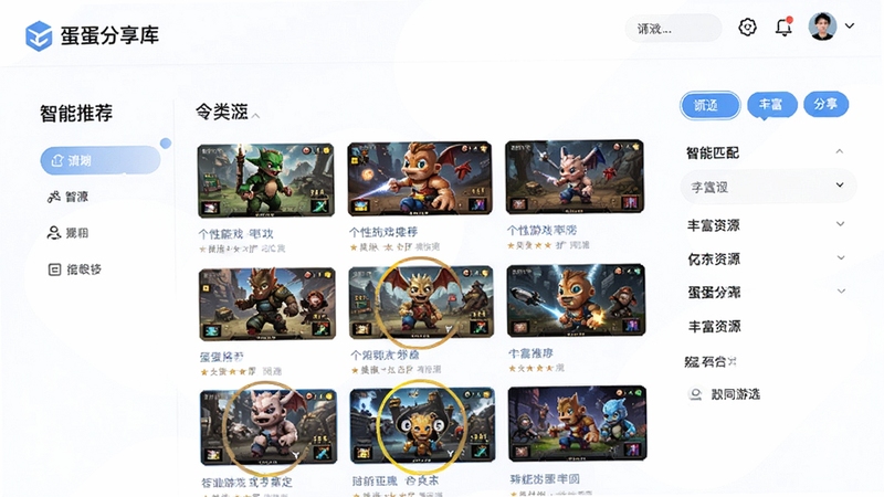 ����������������Ƽ����棬չʾ���Ի���Ϸ�Ƽ��б��ͷ���ɸѡѡ��������������ͻ������ƥ����ḻ��Դ