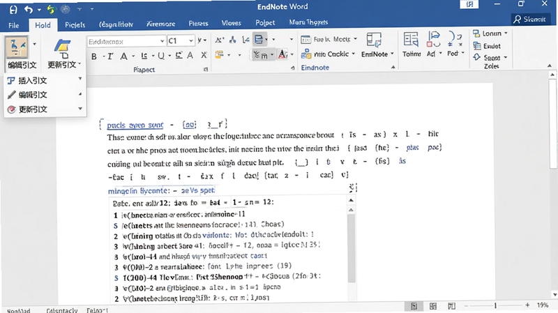 EndNote �� Word �еĲ������������ʾ���������ġ����༭���ġ����������ġ��Ȱ�ť��Word �ĵ��������Ѳ������ñ�ǣ��·��Զ����ɲο������б�����ʽ�淶������Ϊ Word �ĵ��༭���棬ͼƬ����16:9