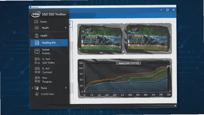 һ�Ÿ����Ʒ��Ⱦͼ������������Intel SSD Toolbox�����������ͼ�����Ϊ���ܲ˵��б����Ҳ���ʾӲ�̽���״̬���¶����ߣ�����Ϊ����ɫ�Ƽ��н��䣬��������רҵ��ͻ����������Intel SSD Toolbox