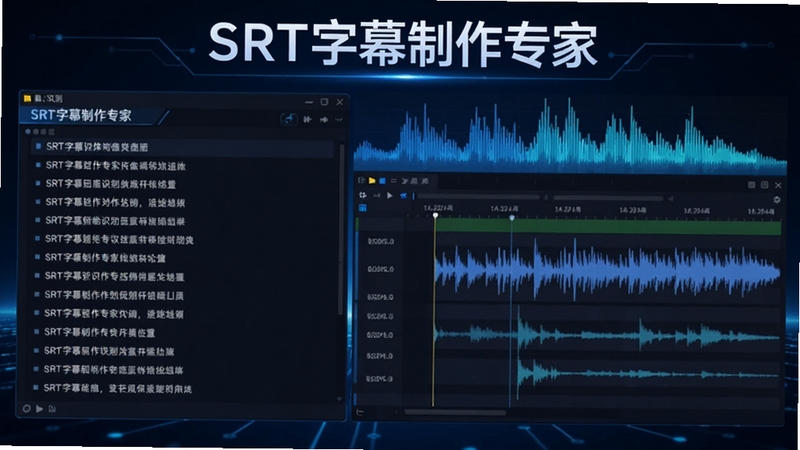 SRT��Ļ����ר����������ʶ����ʾ��ͼ������չʾ�������ڶ�һ����Ƶ���ν����������������Ϊʶ��������ֶ����б����Ҳ�Ϊ�ɱ༭��ʱ���ᣬ��������ƵƵ�׶�̬Ч��������Ƽ���ǿ����ɫ��Ϊ����ͼƬ������SRT��Ļ����ר�ҡ����ֱ�ʶ