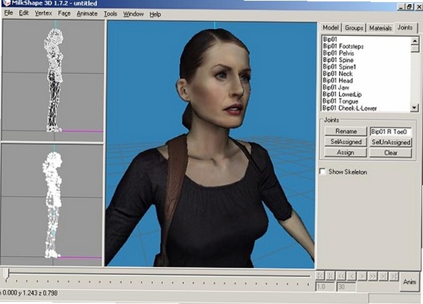 MilkShape 3D 教程 骨骼绑定