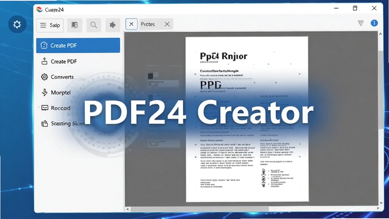 һ��չʾPDF24 Creator����������ĸ����ͼ�����沼�����������Ϊ�����б���������PDF��ת�����ϲ���ѡ��Ҳ�ΪԤ��������ʾPDF�ĵ����ݣ��������ִ���࣬ɫ��������Ϊ������Χ�е����ĿƼ���Ч������Ϊ��ɫ���䣬ͻ���������Ĺ��ܣ����������ע��������PDF24 Creator