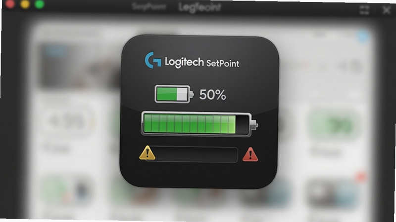 Logitech SetPoint �����������ͼ�꣬��ʾ��ص����ٷֱȺ;�����ʾ��ͼ����ƾ��£�������ɫ�������������黯������