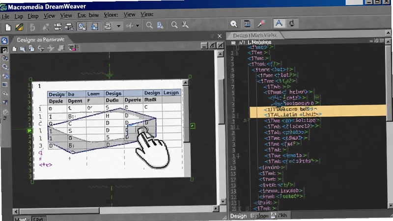 һ����дͼƬ��չʾ Macromedia Dreamweaver �����д�����ͼ�������ͼͬ�������ĳ��������������ק�����ͼ�еı���Ԫ�أ��Ҳ���봰��ͬ��������ʾ��Ӧ��HTML���룬��������չʾ������˫��ͼ�������ԣ�����ɫ��Ϊ�������ɫ�༭������