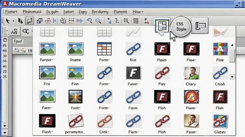 һ��ͼƬչʾ Macromedia Dreamweaver ����������չ�����ڶ���ҳԪ��ͼ�꣬��������ͼ�񡢱��������ӡ�Flash�����ȣ������ͣ��CSS��ʽ��ť�ϣ�����������������ͻ���������ܵ�ȫ���Ժͷḻ��