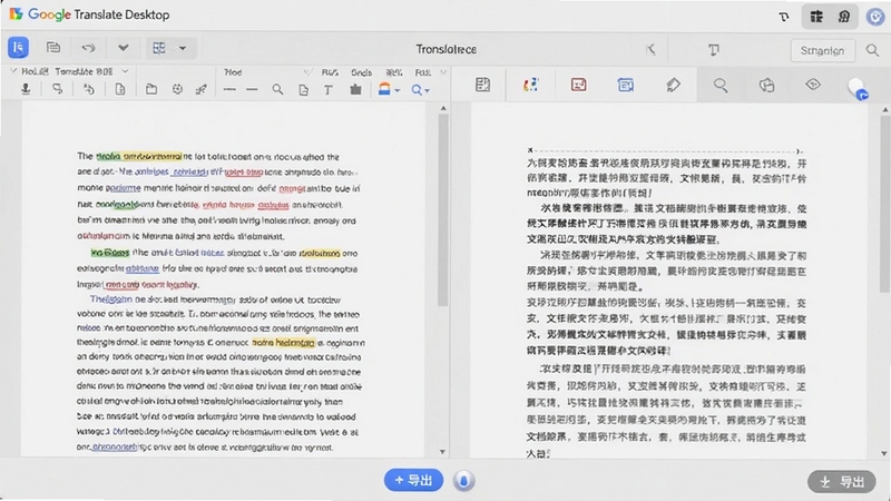 һ�������ͼ��Google Translate Desktop���������ڴ���һ��Word�ĵ��������ʾӢ��ԭ�ģ��Ҳ���ʾ�������ģ��ĵ������ʽ�������룬�·��С���������ť������ɫ����ͣ�ͻ�����ĵ����롱���ܣ�16:9������