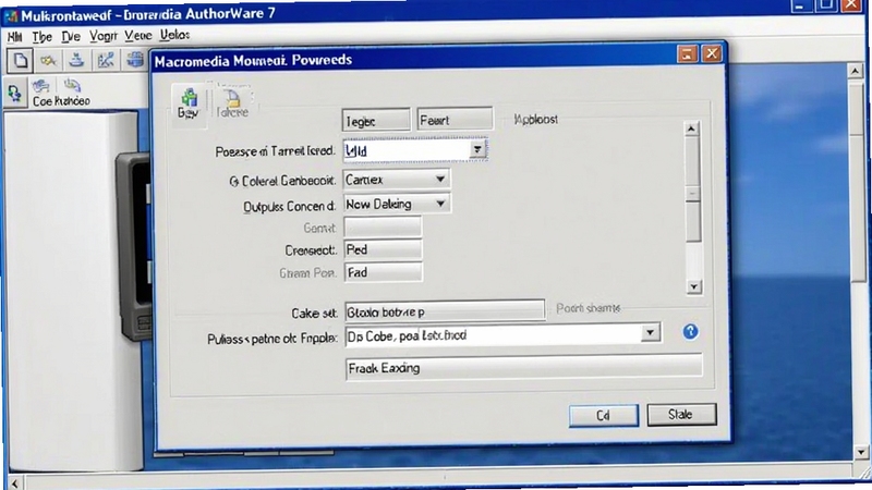 Macromedia Authorware 7 �������������ͼԤ��ͼ������չʾ�������öԻ��򣬰��������ʽѡ������·���������������洰�ڣ�ɫ�ʷ�����ͻ�������������ܵĲ�������