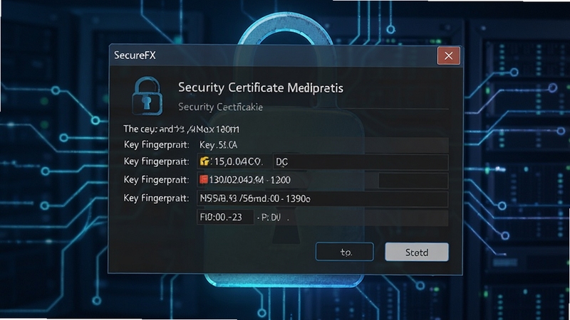 SecureFX ��ȫ֤����֤�Ի�����ʾ��Կָ����Ϣ������Ϊ������ͼ�꣬�Ƽ���ǿ��ɫ��ƫ��ɫ����ͻ����ȫ����