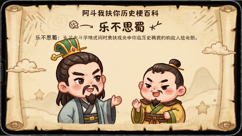 �����ҷ�����ʷ���ٿƽ��棬��Ļ����ʾһƪ�����ֲ�˼���ͼ�Ľ��ܣ�����һ��Q�������밢���Ĳ廭���������׻�ɫ parchment ֽ�ʸУ������Ű��������廭���ɰ�������Ӫ�������ѧϰ��ʷ֪ʶ�ķ�Χ