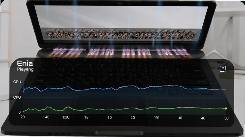 Enia Player ���ܼ�����ͼ��չʾ���Ÿ�����Ƶʱ GPU �� CPU ��ռ�������ߣ�����ƽ������ֵ�ϵͣ�����Ϊ�ʼǱ�ɢ��ʾ��ͼ��ͻ�����Ч��Ӳ������������