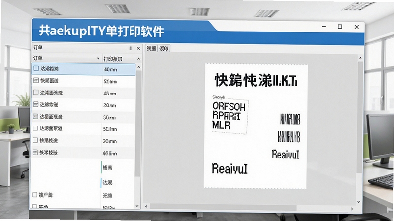 达易快递单打印软件主界面截图,展示快递面单批量打印操作台,左侧订单列表,右侧面单预览,背景为浅灰色办公环境,画面简洁明亮,突出软件名称与功能布局