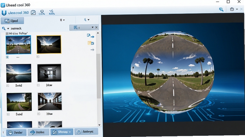 Ulead cool 360 ����������Ԥ��ͼ�����ΪͼƬ�ز��б����Ҳ���ʾƴ����ɵ�ȫ������Ч��������Ϊ������ɫ�Ƽ������棬��������������ͻ���������������������ť��������ɾ�רҵ��
