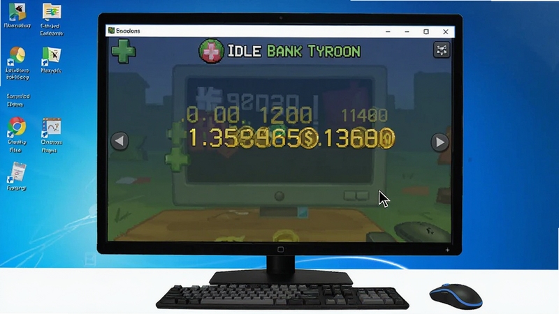 ģ��������Idle Bank Tycoon��Ϸ���棬������ʾ��Ϸȫ�����У�������������������������Ա������ָ�룬���ֵ��Զ˲������飬����Ϊ��ɫ�����ֽ