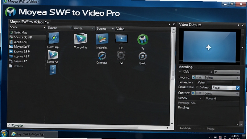 һ��չʾMoyea SWF to Video Pro�������ת�����̵Ŀ������Խ�ͼ���������ΪԴ�ļ��б����Ҳ�Ϊ��Ƶ���������壬����Ϊ�ɾ�������ɫ���䣬������רҵ���ִ���ͻ��������Windows�����ϵ�����Ч����ͼƬ����������ע��������Moyea SWF to Video Pro��