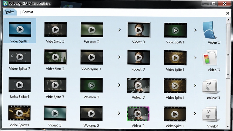 չʾ SolveigMM Video Splitter ���������Ƶ��ʽ�ļ����б����棬ͼ����죬�������� SolveigMM Video Splitter �����ڴ��ڱ�����������ɫ����ˬ��