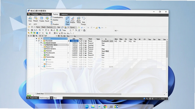 ��ҵ���̼Ƽ۹���ϵͳ������Windows 11���滷���Ľ�ͼ������Ϊ����ɫ���󼸺�ͼ�α�ֽ�������������չʾһ���������Ƕ�ױ���������Ŀ�ļ������ڱ�Ե�������Ĺ�������ǩ����Χרҵ���ء�